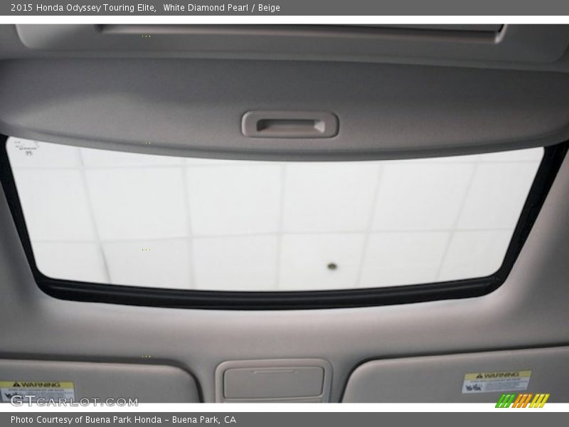 White Diamond Pearl / Beige 2015 Honda Odyssey Touring Elite