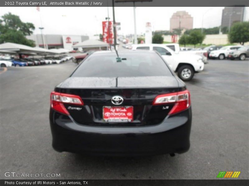 Attitude Black Metallic / Ivory 2012 Toyota Camry LE
