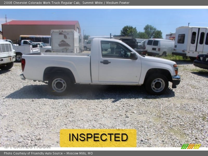 Summit White / Medium Pewter 2008 Chevrolet Colorado Work Truck Regular Cab