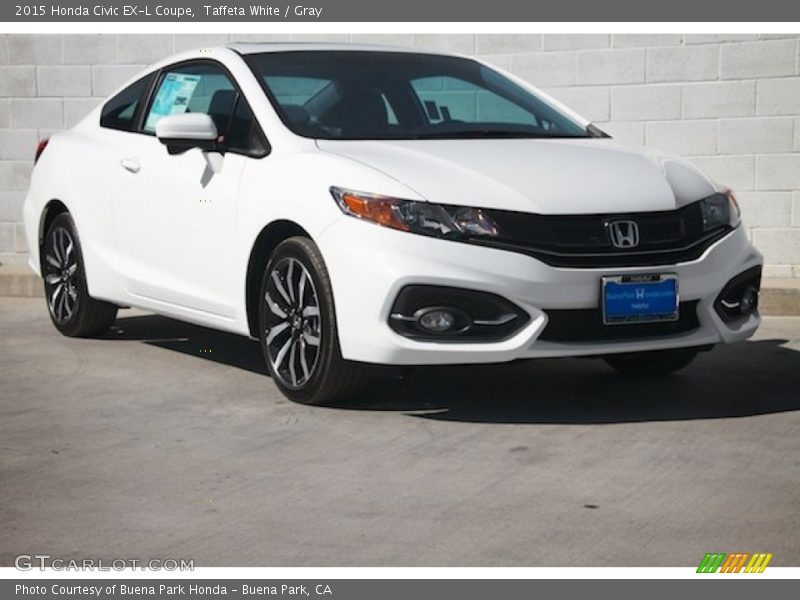 Taffeta White / Gray 2015 Honda Civic EX-L Coupe