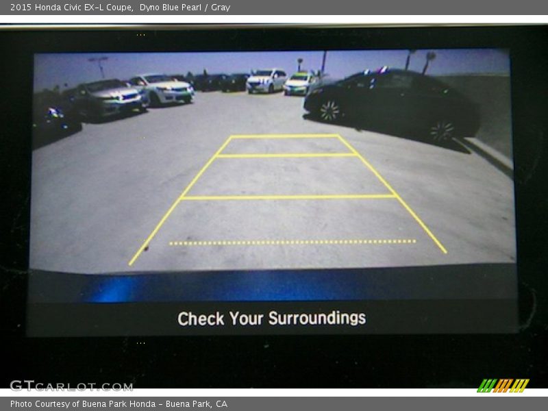 Dyno Blue Pearl / Gray 2015 Honda Civic EX-L Coupe