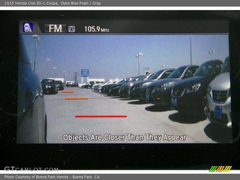 Dyno Blue Pearl / Gray 2015 Honda Civic EX-L Coupe