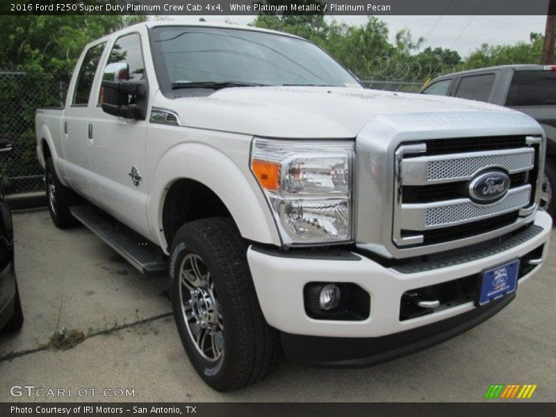 White Platinum Metallic / Platinum Pecan 2016 Ford F250 Super Duty Platinum Crew Cab 4x4
