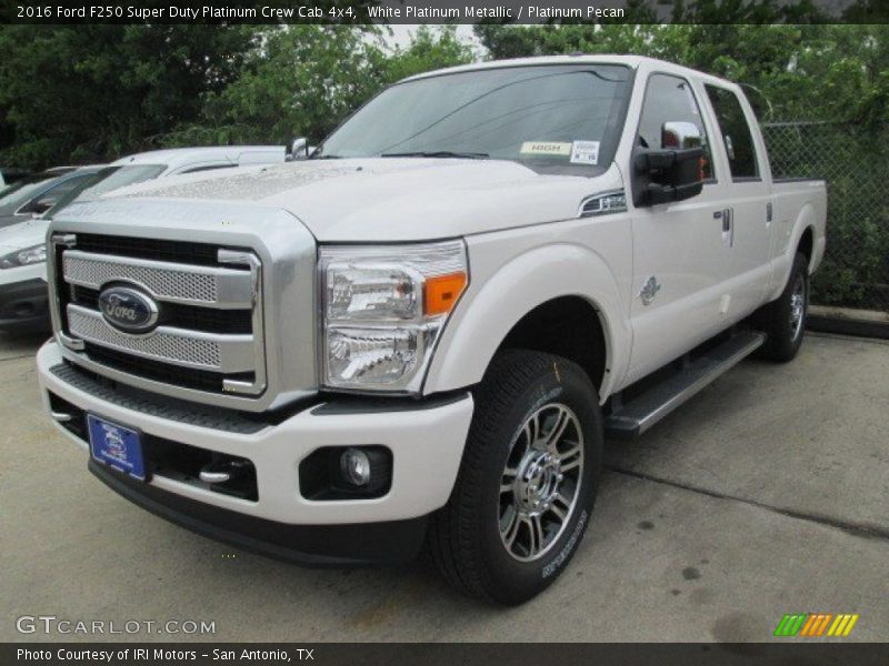 White Platinum Metallic / Platinum Pecan 2016 Ford F250 Super Duty Platinum Crew Cab 4x4