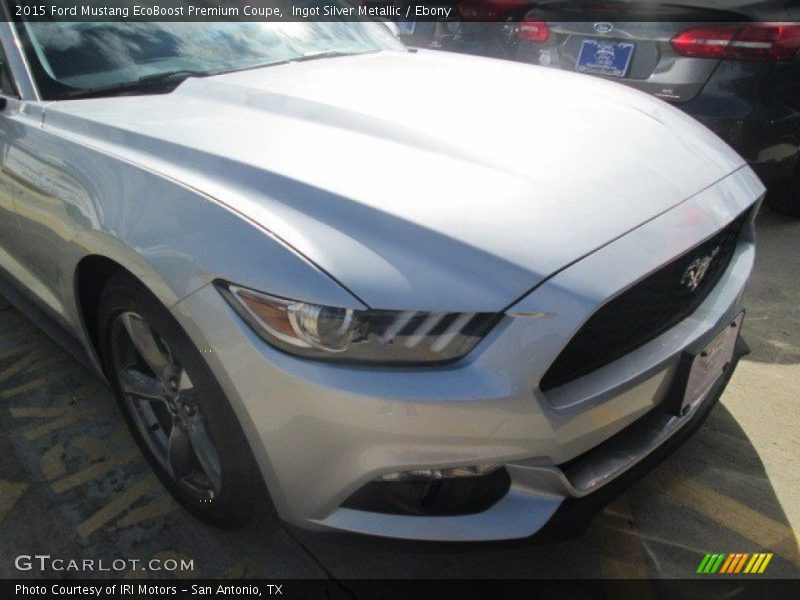 Ingot Silver Metallic / Ebony 2015 Ford Mustang EcoBoost Premium Coupe