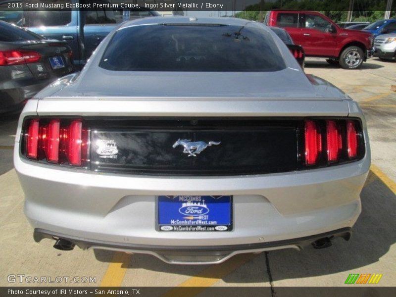 Ingot Silver Metallic / Ebony 2015 Ford Mustang EcoBoost Premium Coupe