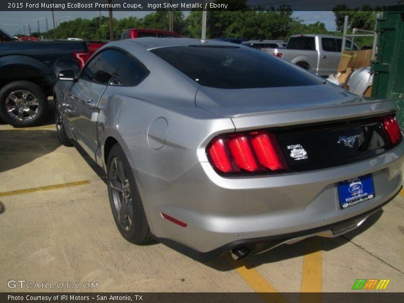 Ingot Silver Metallic / Ebony 2015 Ford Mustang EcoBoost Premium Coupe