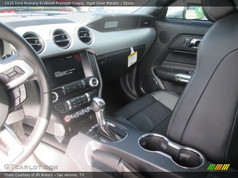 Ingot Silver Metallic / Ebony 2015 Ford Mustang EcoBoost Premium Coupe