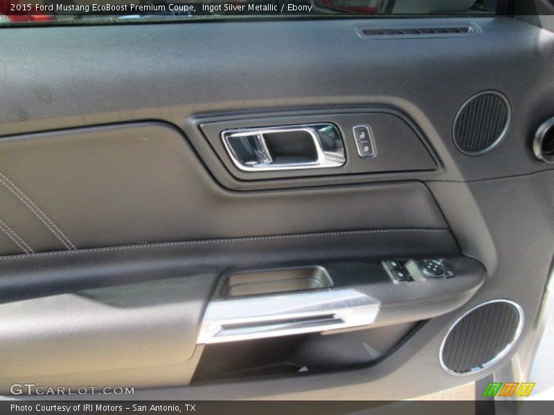 Ingot Silver Metallic / Ebony 2015 Ford Mustang EcoBoost Premium Coupe
