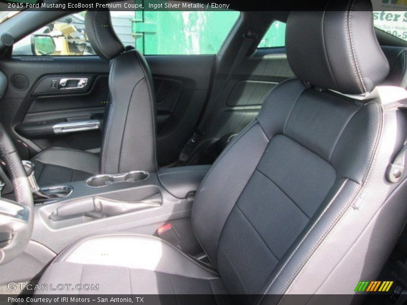 Ingot Silver Metallic / Ebony 2015 Ford Mustang EcoBoost Premium Coupe