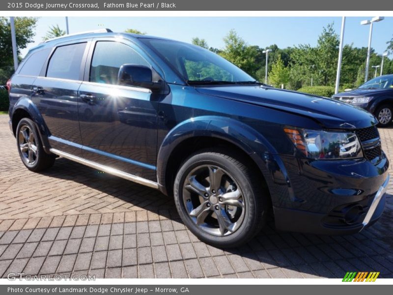 Fathom Blue Pearl / Black 2015 Dodge Journey Crossroad