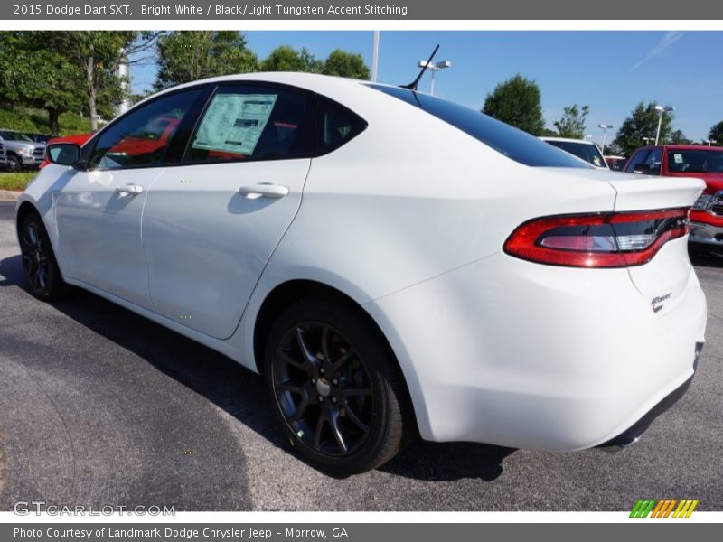 Bright White / Black/Light Tungsten Accent Stitching 2015 Dodge Dart SXT