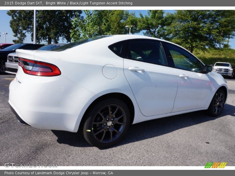 Bright White / Black/Light Tungsten Accent Stitching 2015 Dodge Dart SXT