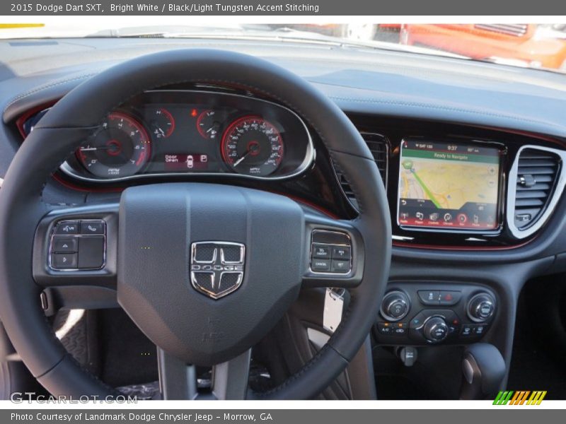 Bright White / Black/Light Tungsten Accent Stitching 2015 Dodge Dart SXT