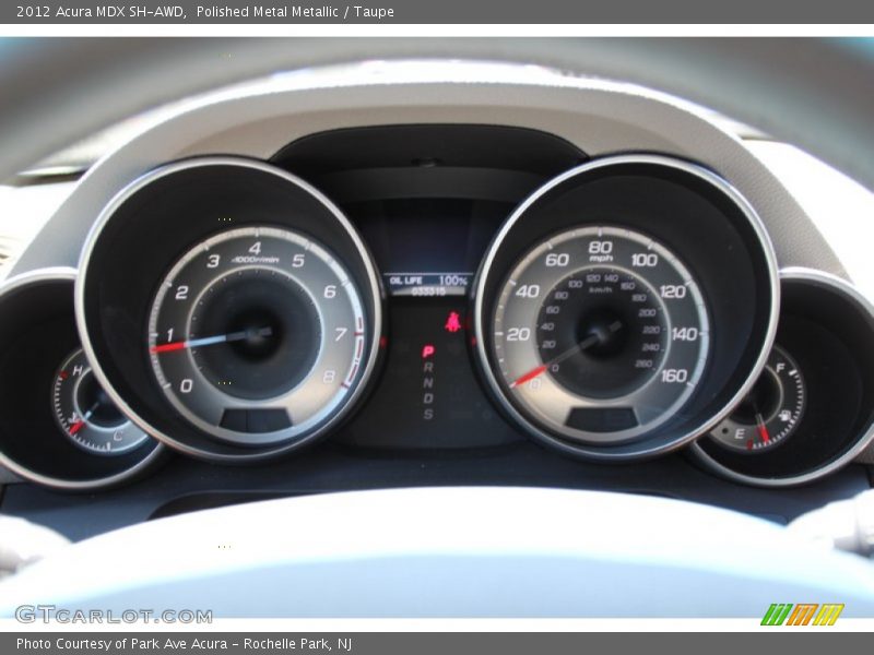 Polished Metal Metallic / Taupe 2012 Acura MDX SH-AWD
