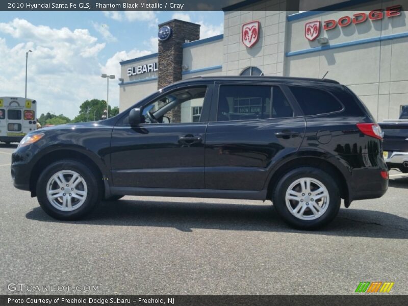 Phantom Black Metallic / Gray 2010 Hyundai Santa Fe GLS