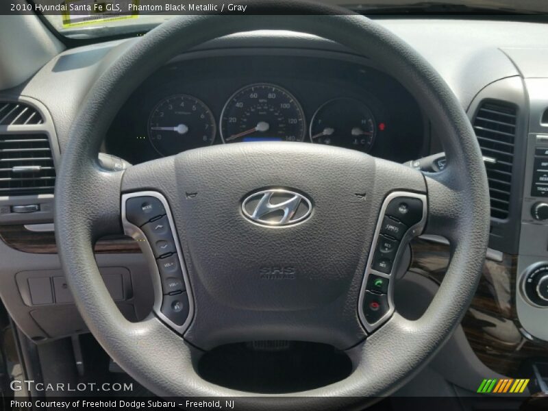 Phantom Black Metallic / Gray 2010 Hyundai Santa Fe GLS