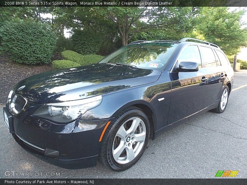 Monaco Blue Metallic / Cream Beige Dakota Leather 2008 BMW 5 Series 535xi Sports Wagon