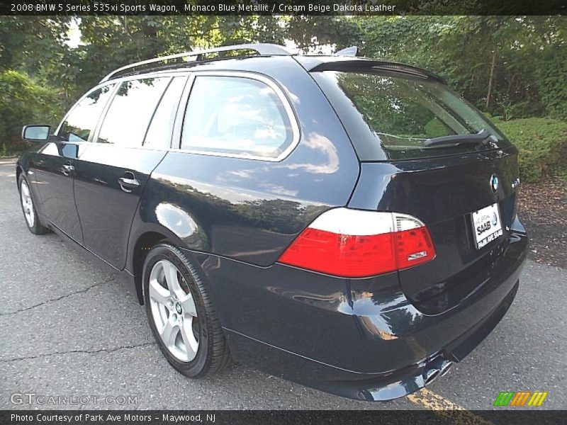 Monaco Blue Metallic / Cream Beige Dakota Leather 2008 BMW 5 Series 535xi Sports Wagon