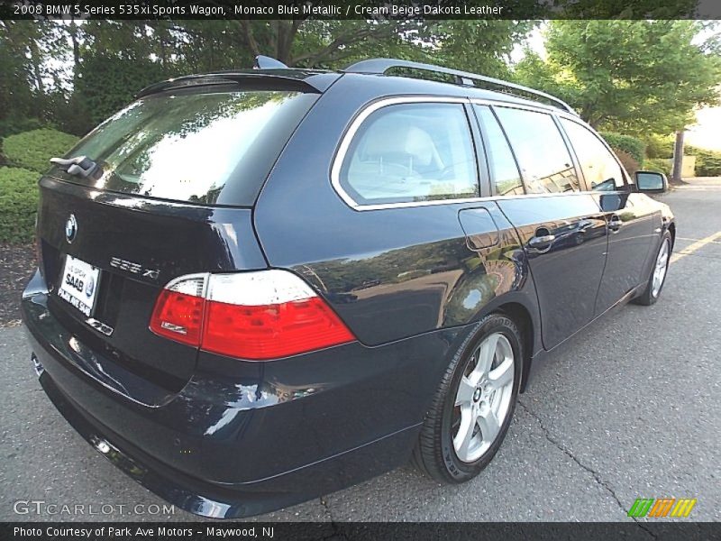 Monaco Blue Metallic / Cream Beige Dakota Leather 2008 BMW 5 Series 535xi Sports Wagon