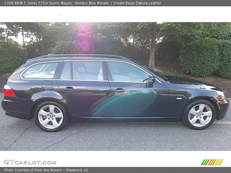 Monaco Blue Metallic / Cream Beige Dakota Leather 2008 BMW 5 Series 535xi Sports Wagon