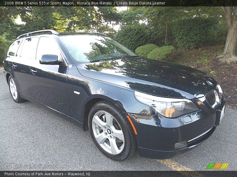 Monaco Blue Metallic / Cream Beige Dakota Leather 2008 BMW 5 Series 535xi Sports Wagon
