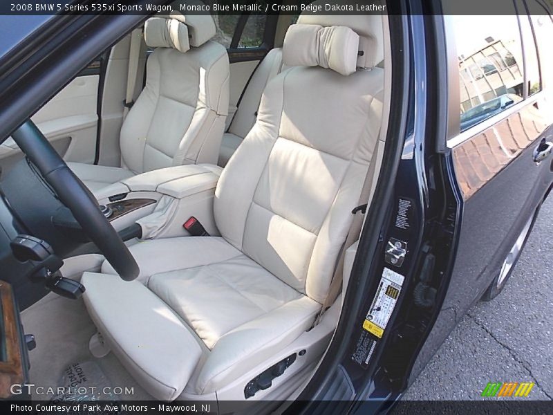 Monaco Blue Metallic / Cream Beige Dakota Leather 2008 BMW 5 Series 535xi Sports Wagon