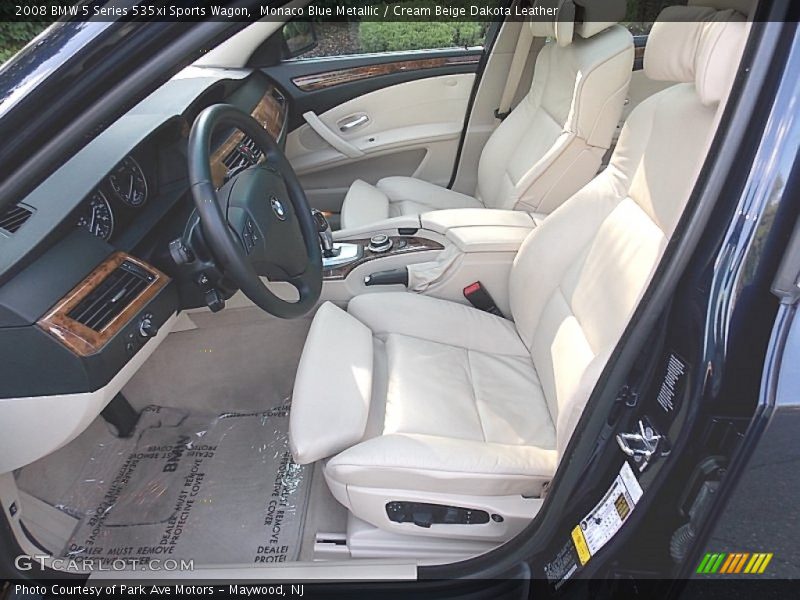 Monaco Blue Metallic / Cream Beige Dakota Leather 2008 BMW 5 Series 535xi Sports Wagon