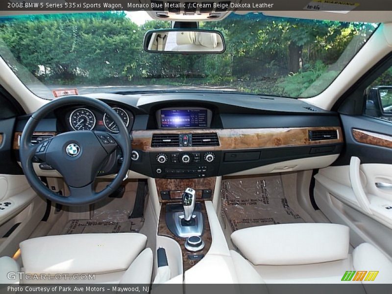 Monaco Blue Metallic / Cream Beige Dakota Leather 2008 BMW 5 Series 535xi Sports Wagon
