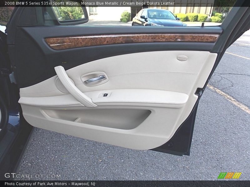 Monaco Blue Metallic / Cream Beige Dakota Leather 2008 BMW 5 Series 535xi Sports Wagon