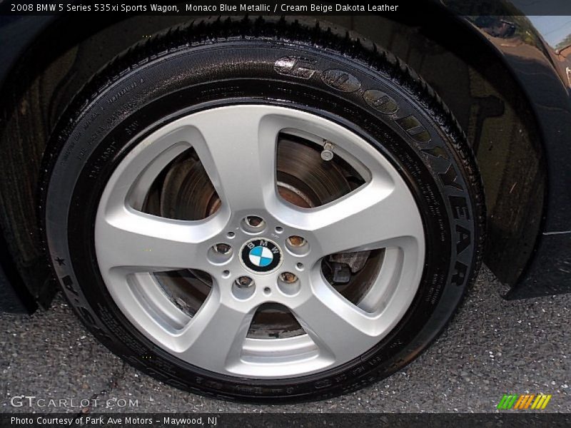 Monaco Blue Metallic / Cream Beige Dakota Leather 2008 BMW 5 Series 535xi Sports Wagon