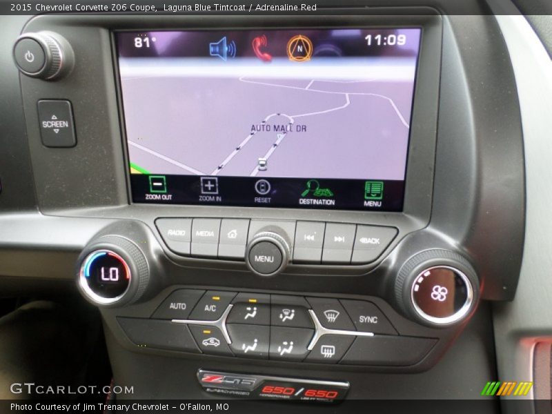 Controls of 2015 Corvette Z06 Coupe