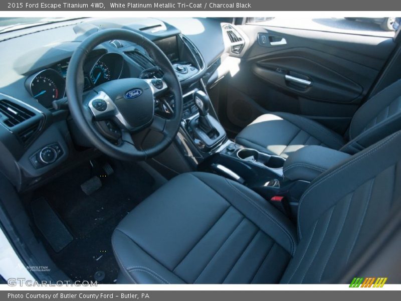 White Platinum Metallic Tri-Coat / Charcoal Black 2015 Ford Escape Titanium 4WD