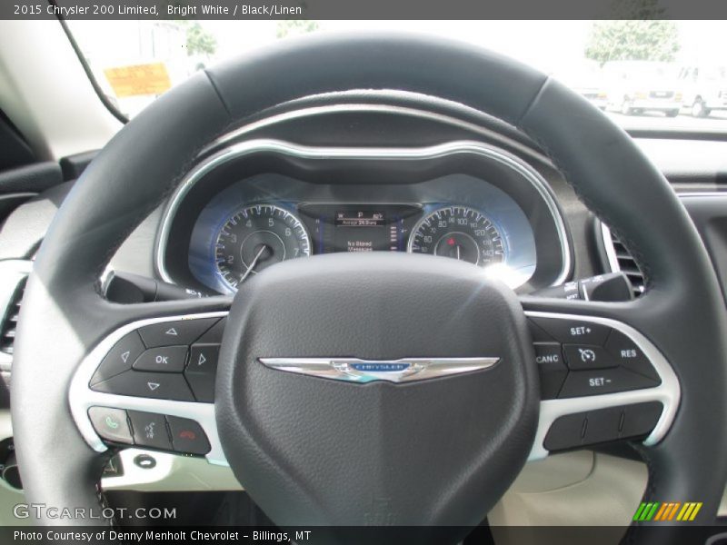 Bright White / Black/Linen 2015 Chrysler 200 Limited