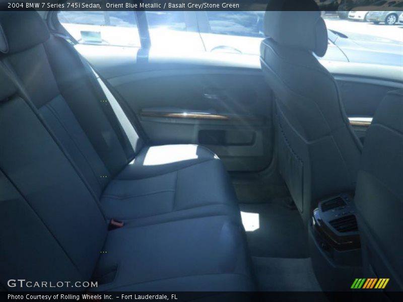 Orient Blue Metallic / Basalt Grey/Stone Green 2004 BMW 7 Series 745i Sedan