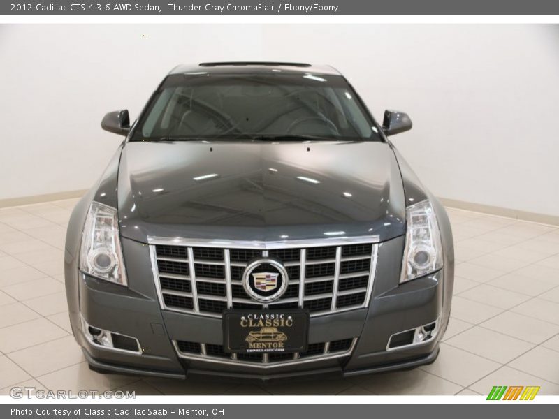Thunder Gray ChromaFlair / Ebony/Ebony 2012 Cadillac CTS 4 3.6 AWD Sedan