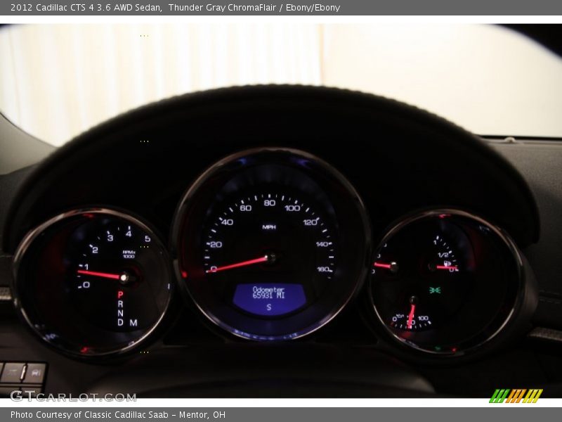 Thunder Gray ChromaFlair / Ebony/Ebony 2012 Cadillac CTS 4 3.6 AWD Sedan
