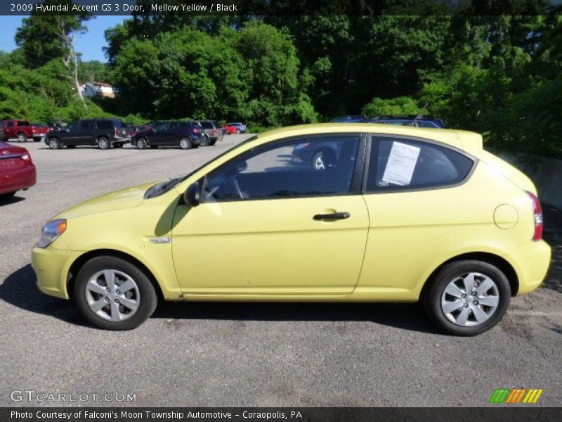 Mellow Yellow / Black 2009 Hyundai Accent GS 3 Door