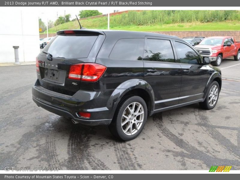 Brilliant Black Crystal Pearl / R/T Black/Red Stitching 2013 Dodge Journey R/T AWD