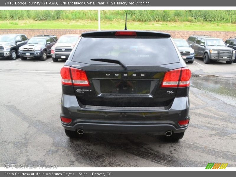 Brilliant Black Crystal Pearl / R/T Black/Red Stitching 2013 Dodge Journey R/T AWD