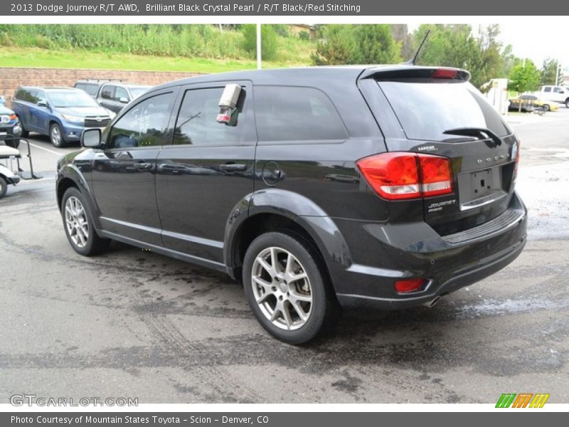 Brilliant Black Crystal Pearl / R/T Black/Red Stitching 2013 Dodge Journey R/T AWD