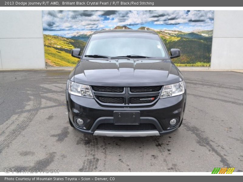 Brilliant Black Crystal Pearl / R/T Black/Red Stitching 2013 Dodge Journey R/T AWD
