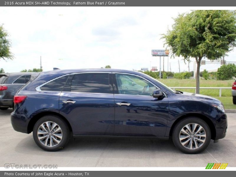 Fathom Blue Pearl / Graystone 2016 Acura MDX SH-AWD Technology