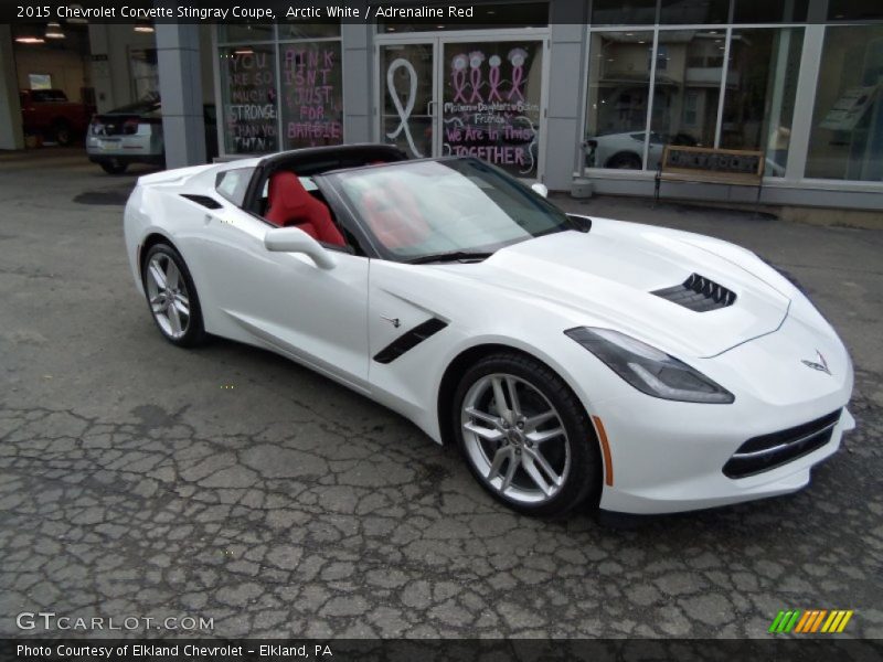 Arctic White / Adrenaline Red 2015 Chevrolet Corvette Stingray Coupe