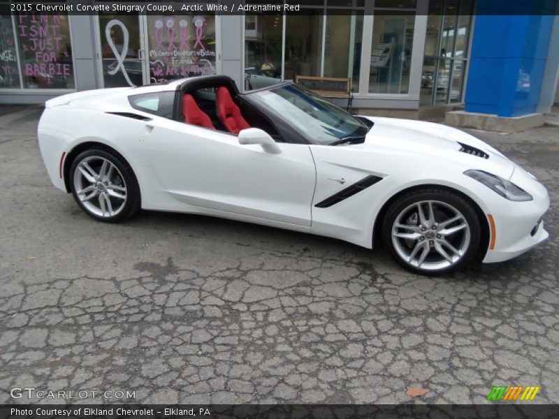 Arctic White / Adrenaline Red 2015 Chevrolet Corvette Stingray Coupe