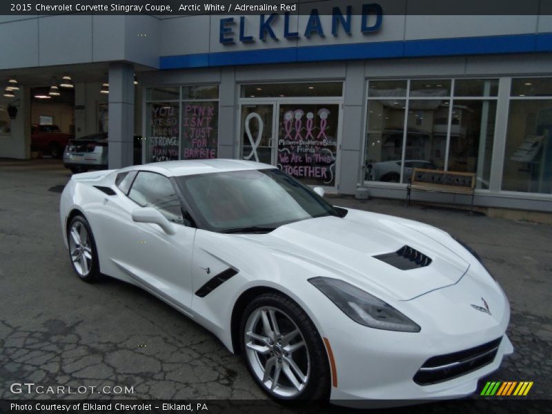 Arctic White / Adrenaline Red 2015 Chevrolet Corvette Stingray Coupe