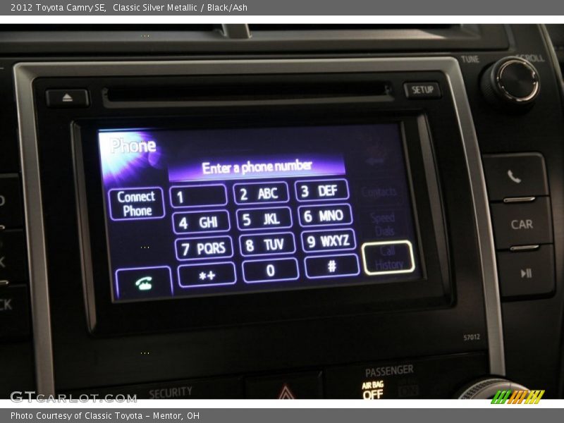 Classic Silver Metallic / Black/Ash 2012 Toyota Camry SE