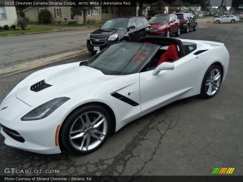 Arctic White / Adrenaline Red 2015 Chevrolet Corvette Stingray Coupe