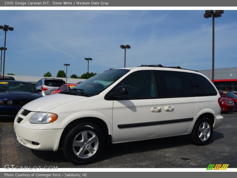 Stone White / Medium Slate Gray 2005 Dodge Caravan SXT