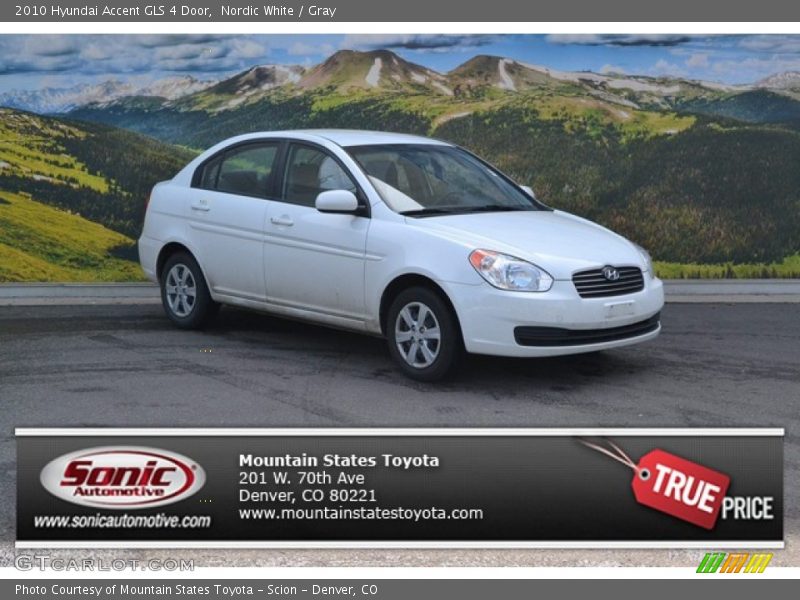 Nordic White / Gray 2010 Hyundai Accent GLS 4 Door